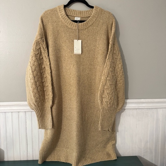 A New Day Long Sleeve Sweater Dress Tan Women’s Size XXL NWT - Picture 1 of 6